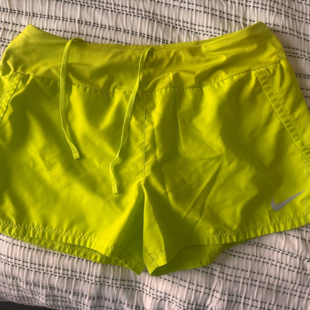 Nike Yellow Athletic Shorts Lightweight Elastic Waist